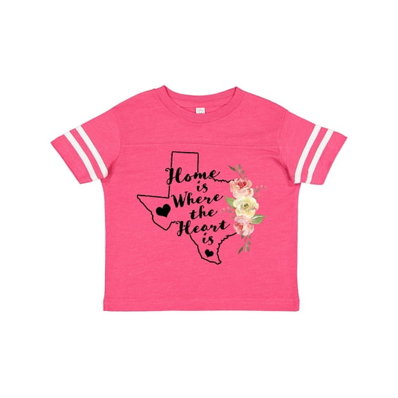 Inktastic Texas Home is Where the Heart is with Watercolor Floral Girls Toddler T-Shirt
