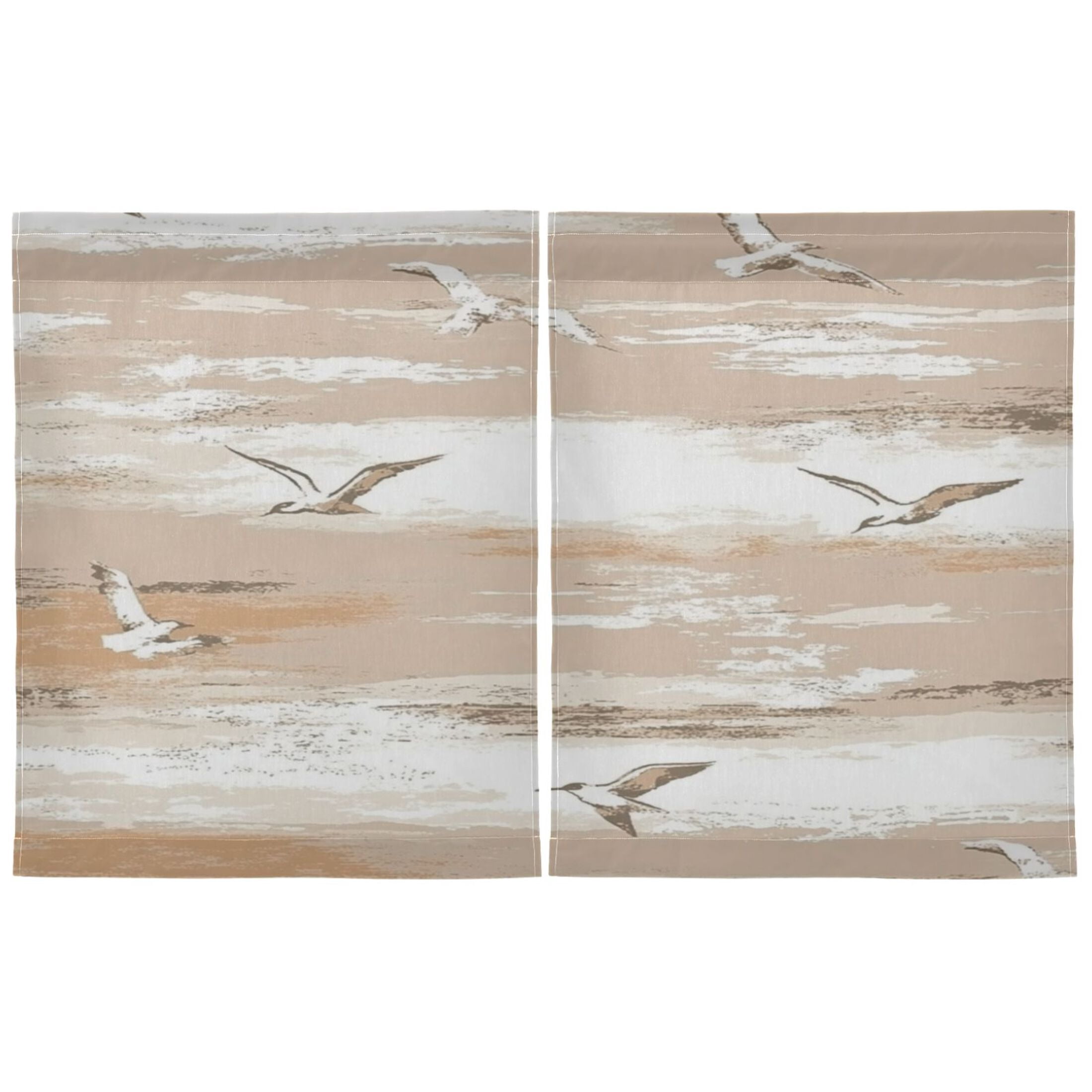 Seagull 27"x36" Linen Look Cafe Curtain Set with Privacy and UV Protection