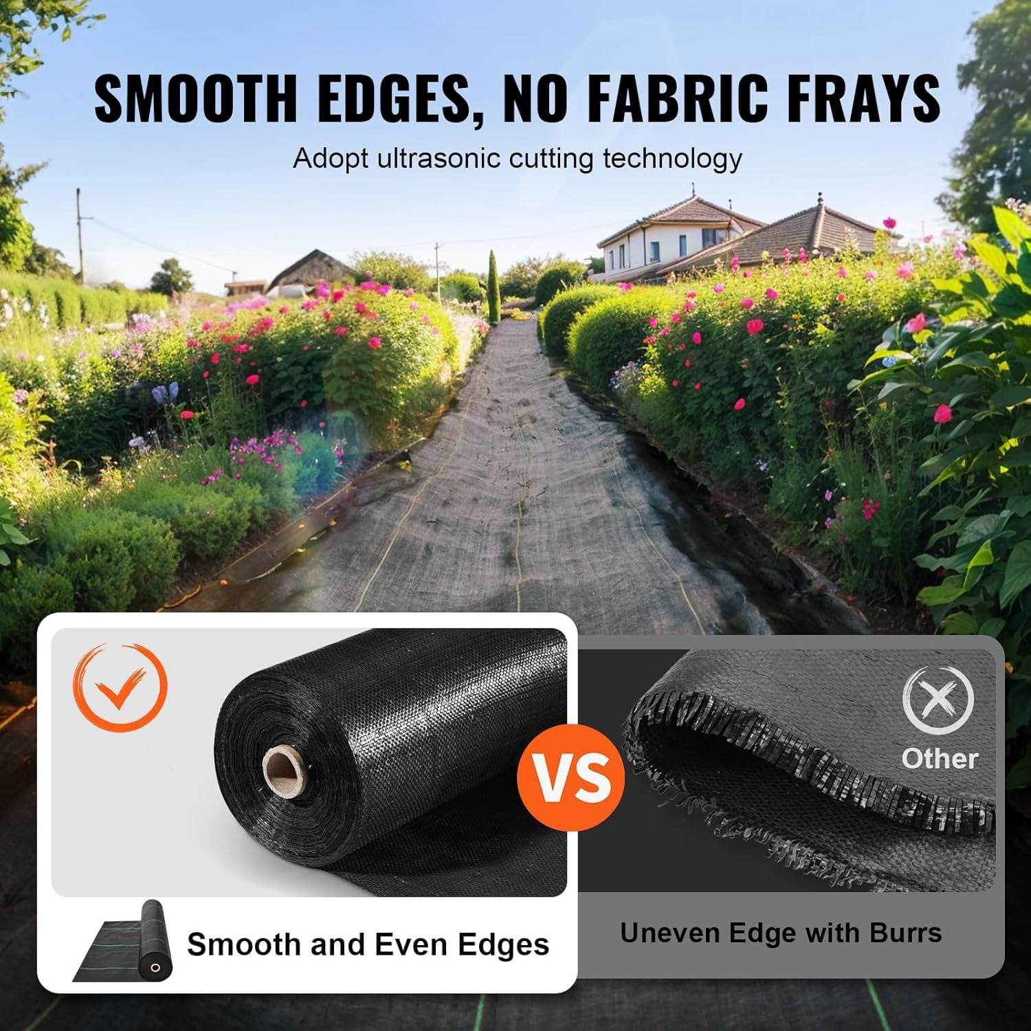 Weed Barrier Landscape Fabric-Heavy Duty Woven Driveway Garden Cloth for Weed Control, Ground Cover, Landscaping