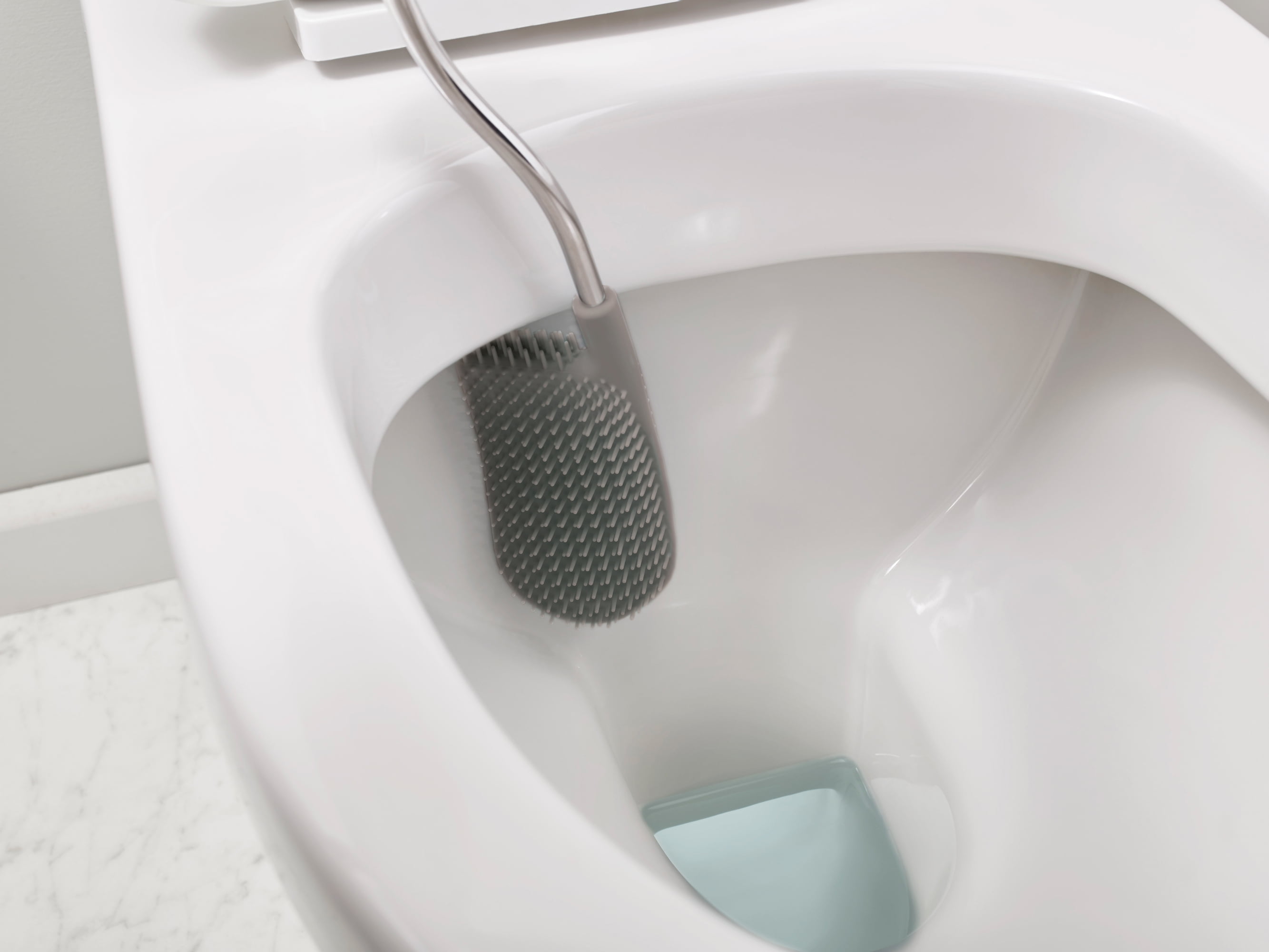 Joseph Joseph Flex Steel Anti-Drip Toilet Brush with Stainless Steel Holder
