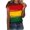Multicolor, variant on Njagoc3 Vibrant Color Block Stripe Shirt Womens Round Neck Trendy Short Sleeve Casual Blouse