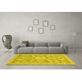 thumbnail image 3 of Ahgly Company Machine Washable Indoor Square Abstract Yellow Modern Area Rugs, 6' Square, 3 of 4