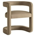 thumbnail image 2 of Winslow Performance Velvet Barrel Accent Chair in Taupe, 2 of 10
