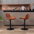 thumbnail image 2 of Set of 2 Bar Stools,Black Footrest and Base Swivel Height Adjustable Mechanical Lifting PU + Black Leg Simple Bar Stool,brown, 2 of 5