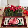 thumbnail image 2 of mubwai Christmas Trees Merry Xmas Placemats Set of 4, 12x18 Inch Red Buffalo Plaid Xmas Snowflake Kitchen Dinning Table Mats Washable Place Mats for Indoor Outdoor Home Party Decor, 2 of 6