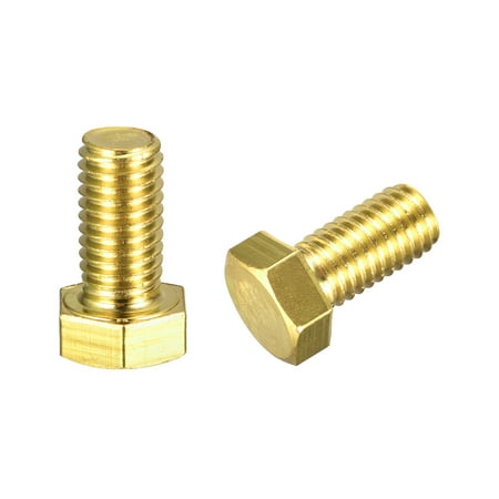 

Brass Hex Bolts 1/2-13x1 2 Pack Fully Thread Grade 4.8 Machine Screws