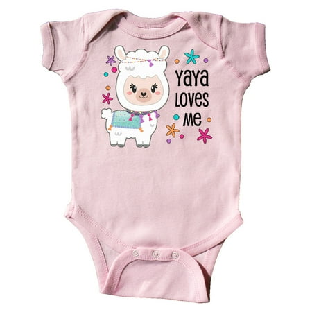 

Inktastic Yaya Loves Me- cute and happy llama Gift Baby Boy or Baby Girl Bodysuit