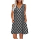 thumbnail image 1 of Vestido Corto para Mujeres Verano sin Mangas Cuello en V, Impresión de Moda con Bolsillos, Poliéster de Algodón Casual, 1 of 9