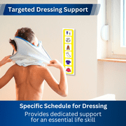 Getting Dressed Routine Chart – with 12 Visual Symbol Clothing Cards compatible with PECS Symbols and Boardmaker PCS Software (for ADHD, ASD, Autism, Kids, Children, Toddlers)