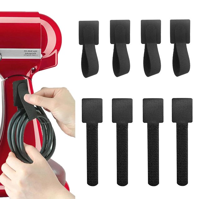 8 bridas reutilizables con cierre de nailon y microfibra para organizar cables y cables