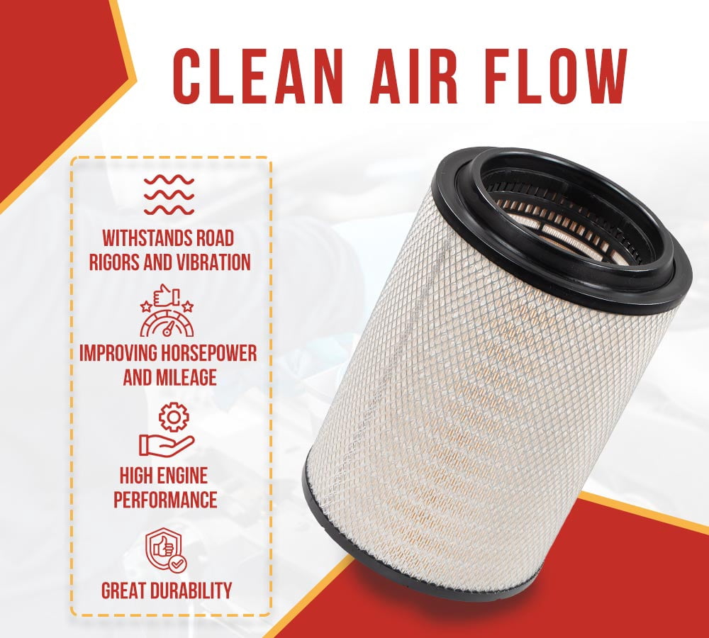 P606720 Engine Air Filter Compatible with VN VNL 780 760 860 670 630; VN 780 670, VH, VHD, VNM, D12, D13, D16 Replaces 21715813 RS4642 20411815 AF26163M AF26472M LAF9201