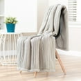 thumbnail image 2 of Chanasya Super Soft Cable Knit Acrylic Faux Fur Reversible Throw Blanket - Plush Solid Sherpa Cozy Blanket for Bed Sofa Chair Couch Cover Living Bed Room Blanket (50x65 Inches) Beige, 2 of 3