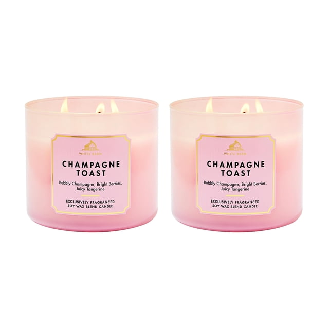 Vela Bath & Body Works Champagne Toast con 3 Mechas, Paquete de 2