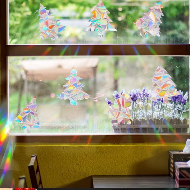 Ventana de Navidad Se Adhiere a la Pegatina Del Captador Del Sol de Navidad Copo de Nieve Arco Iris Vidrio Estático Captador Del Sol Ventana a Prueba de Aves Decoraciones de la Ventana de Navidad