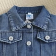 thumbnail image 4 of Toddler Baby Boy Girl Jacket Big Lil Sister/Brother Letter Embroidery Jean Long Sleeve Cardigan Button Denim Coat, 4 of 8