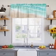 thumbnail image 3 of 2 Pack Summer Beaches Valance for Window Gradient Teal Ocean Casual Sea Coastal Kitchen Valance Rod Pocket Short Curtain Topper Decorative Window Treatment for Living Room Bedroom 54"x18", 3 of 9