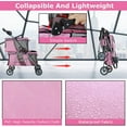 thumbnail image 3 of BestPet Dog Stroller Cat Stroller Pet Carriers Bag Jogger for Small Medium Dogs Cats Travel Camping 4 Wheels Lightweight Waterproof Folding, Pink, 3 of 7