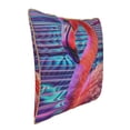 thumbnail image 2 of Xecao Digital Flamingo Vibrant Art Print Soft Velvet Decorative Throw Pillow Covers, Square Cushion Cases for Bed, Sofa, Living Room, Car, and Indoor Outdoor Use-20"x20", 2 of 8
