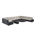 thumbnail image 1 of Ensemble de Canapé Sectionnel en Osier Brun Foncé 12 Pcs avec Coussin Beige, 1 of 13