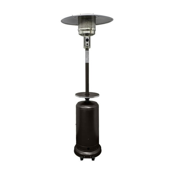 Patio Heater - Bronze Propane Outdoor Heater - 48000 BTU - Table & Wheels