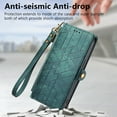 thumbnail image 7 of Dteck for Samsung Galaxy A22 5G Wallet Case, PU Leather Magnetic Flip Case with Lanyard Strap Wristlet Zipper Card Holder for Samsung Galaxy A22 5G,Green, 7 of 7