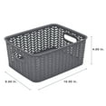 thumbnail image 6 of Simplify Small Plastic Herringbone Storage Basket in Gray, 6 of 8