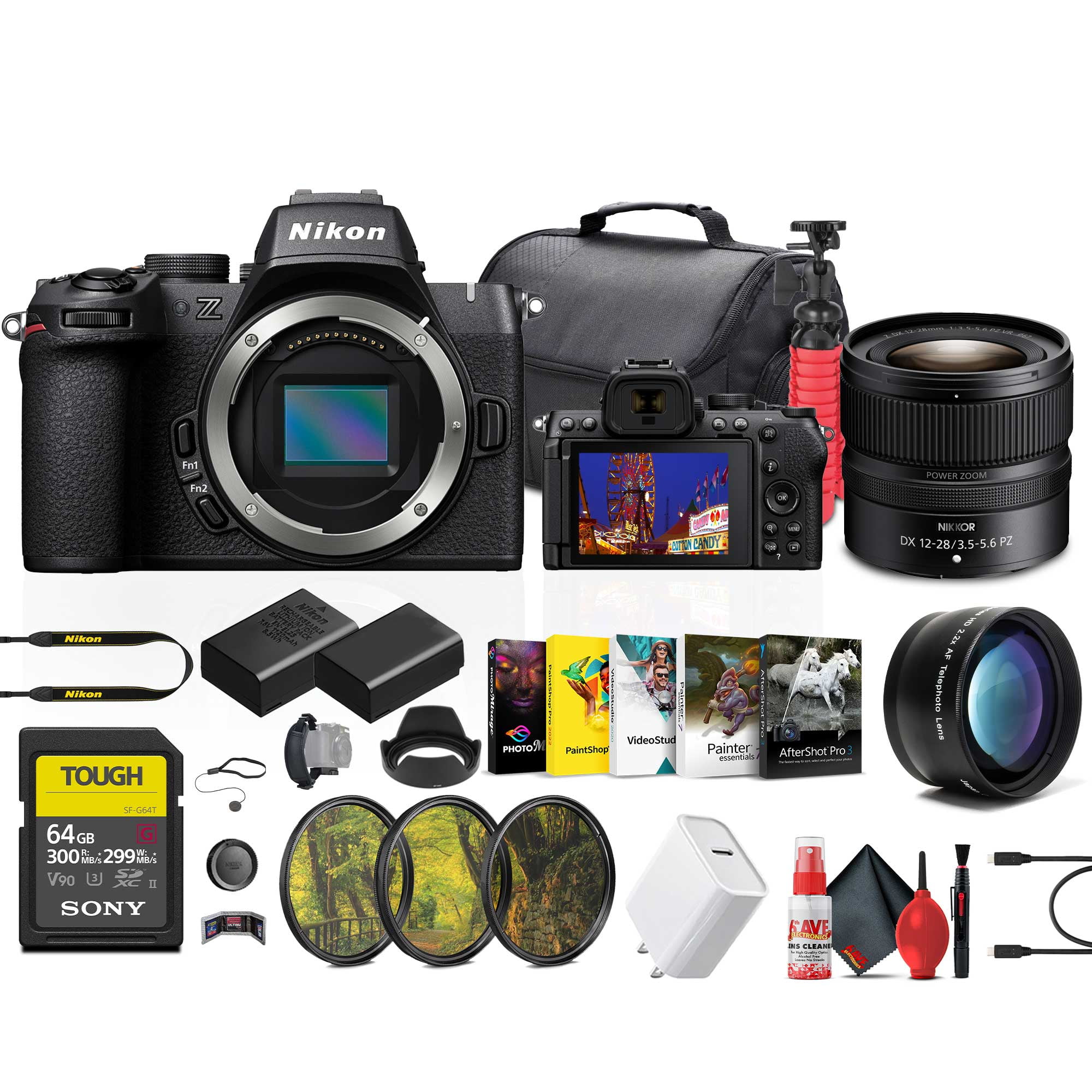 Nikon D7200 24.2MP DSLR Camera Body, Deluxe Bundle with 64GB SD