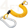 thumbnail image 1 of 4ft Breakaway Trailer Cable Trailer Brake Safety Cable Heavy Duty Stainless Steel Spring Towing Coiled Wire, Replacement Trailer Break Away Switch Safety Lanyard for RV Trailer Emergency Camper, 1 of 7