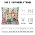 thumbnail image 5 of Wuche Easter Pillow Covers, Rabbits Bunny Easter Egg Hunt Love All Peeps Striped Farmhouse Decorative Throw Pillowcases for Home Sofa Couch Decoration, 5 of 5