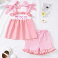 thumbnail image 6 of TOWED22 Girl's 2 Piece Outfit Summer Sleeveless Top Shorts Sets Little Girls Toddler Cute Tops Kids Clothing Set 2-5T(Blazer,0-6), 6 of 9