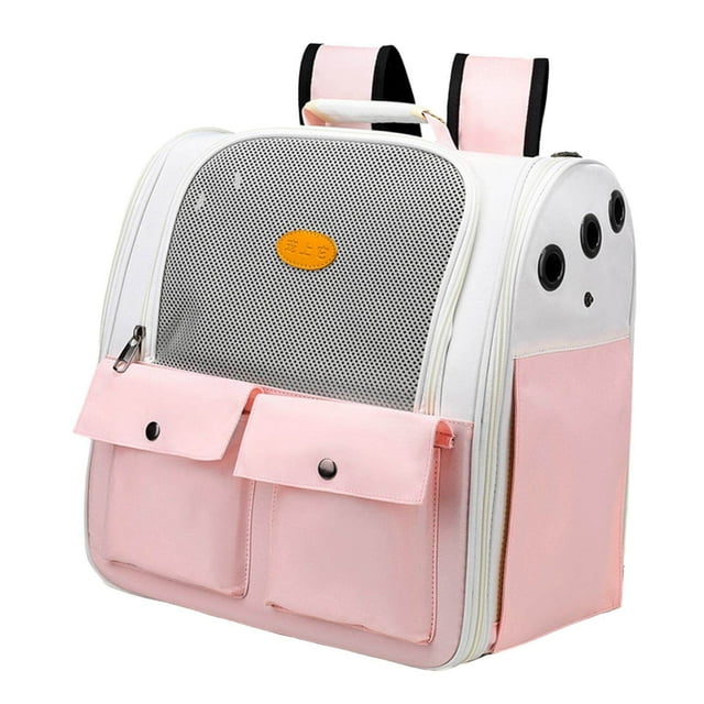 Langgg Sac de Voyage pour Animaux Sangle Réglable Pliable Respirant pour Randonnée Marche Rose