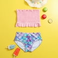 thumbnail image 6 of Lovebay Children Girls 2pcs Split Swimwear Set Sleeveless Vest Tube Cropped Top + Beach Flower Shorts Tankini Bikini Set, 6 of 14