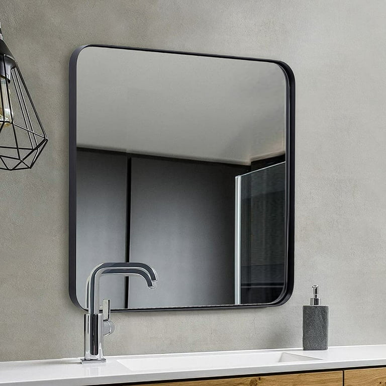 Wall Mounted Corner Vanity Triangular Single Sink Mirror Metal