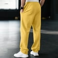 thumbnail image 5 of Mens Joggers with Pockets - Teen Boys Baggy Sweatpants, Drawstring Waist, Y2k Wide Leg Pants for Yoga & Gym Yellow S, 5 of 5