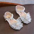 thumbnail image 5 of Girls Dress Shoes Mary Jane Shoes for Girls with Low Heel Princess Bling Pearl Crystal Butterfly Ballet Flats for Wedding Party, 5 of 7