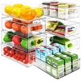 thumbnail image 1 of Juego de 8 contenedores Brandtrendy Para refrigerador libres de BPA, cajas organizadoras transparentes, 1 of 7