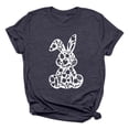 thumbnail image 3 of Alun Happy Easter Graphic T Shirts for Holiday Festival Celebration Cute Bunny Rabbit Design Casual Comfortable Soft Tee 2026 Summer Casual Breathable Daily Wear Tops 1-Dark Gray L, 3 of 3