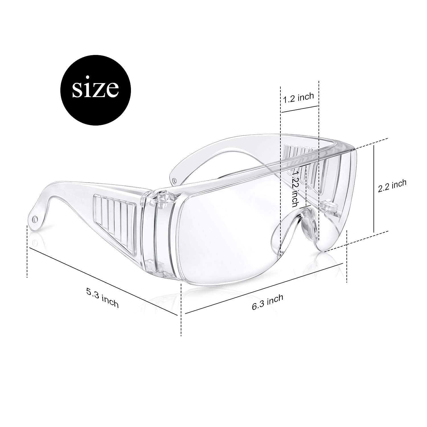 Buy 6 Pairs Clear Safety Glasses Over Glasses Goggles Anti fog