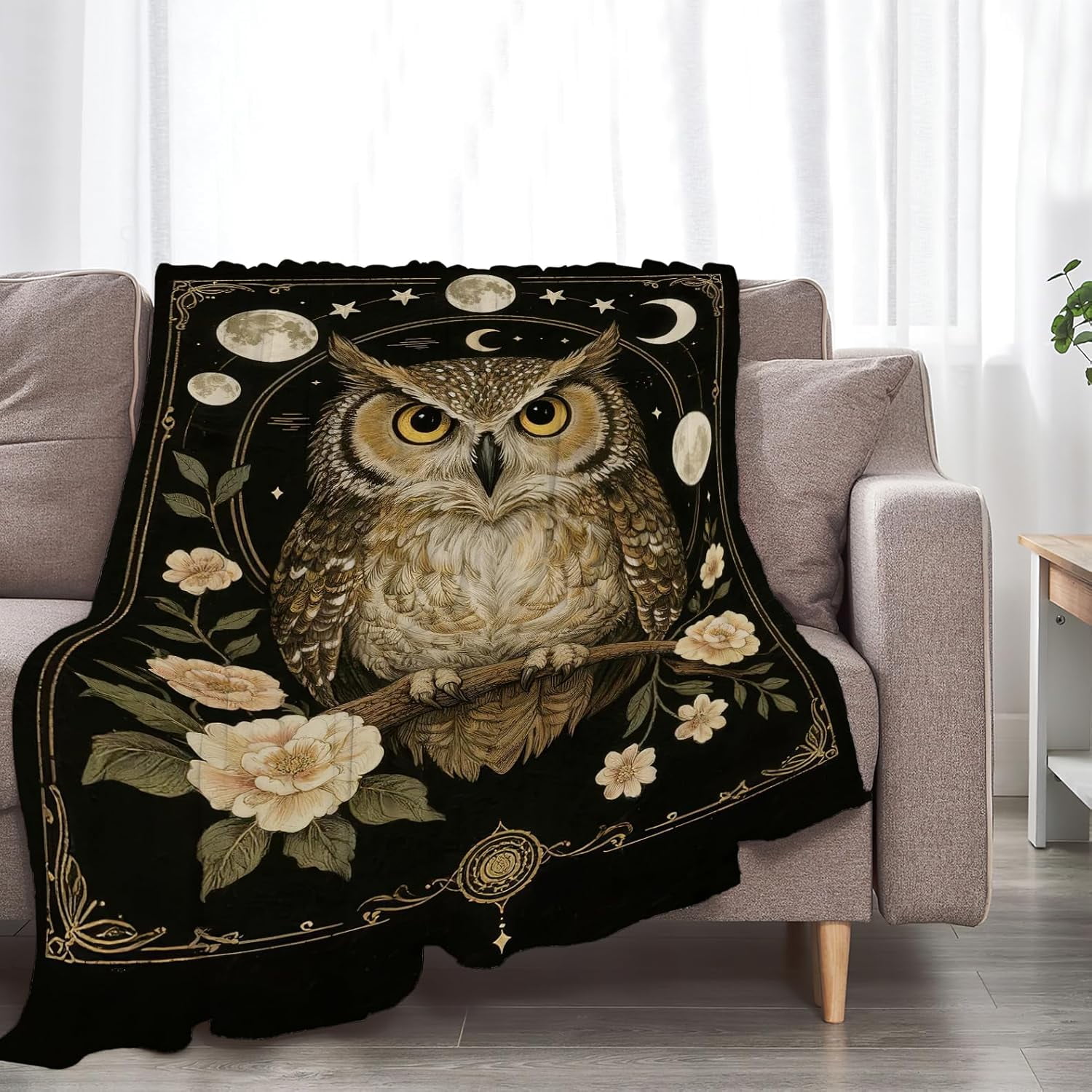 Owl Blanket Owl Gifts for Women Women Lightweight Blanket Soft Flannel Cozy Fleece Fuzzy Plush Warm Bedding Stuff for Users Adults 60 x 80 Inch