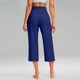 thumbnail image 5 of pantalón elástico de cintura alta 3/4 para mujer pantalones de pierna capris anchos con ajuste activo casual pantalones con bolsillos azul / 3xl, 5 of 7