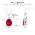thumbnail image 6 of Lab Grown Ruby Solitaire Pendant for Women with Moissanite (4 Carat) - AAAA Grade, 14K White Gold, 6 of 7