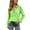 Green, variant on Checkered Shirt for Women Gingham Plaid Long Sleeve Shirts Ruffle V Neck Button Down Loose Blouse Tops with Ruffled Cuffs