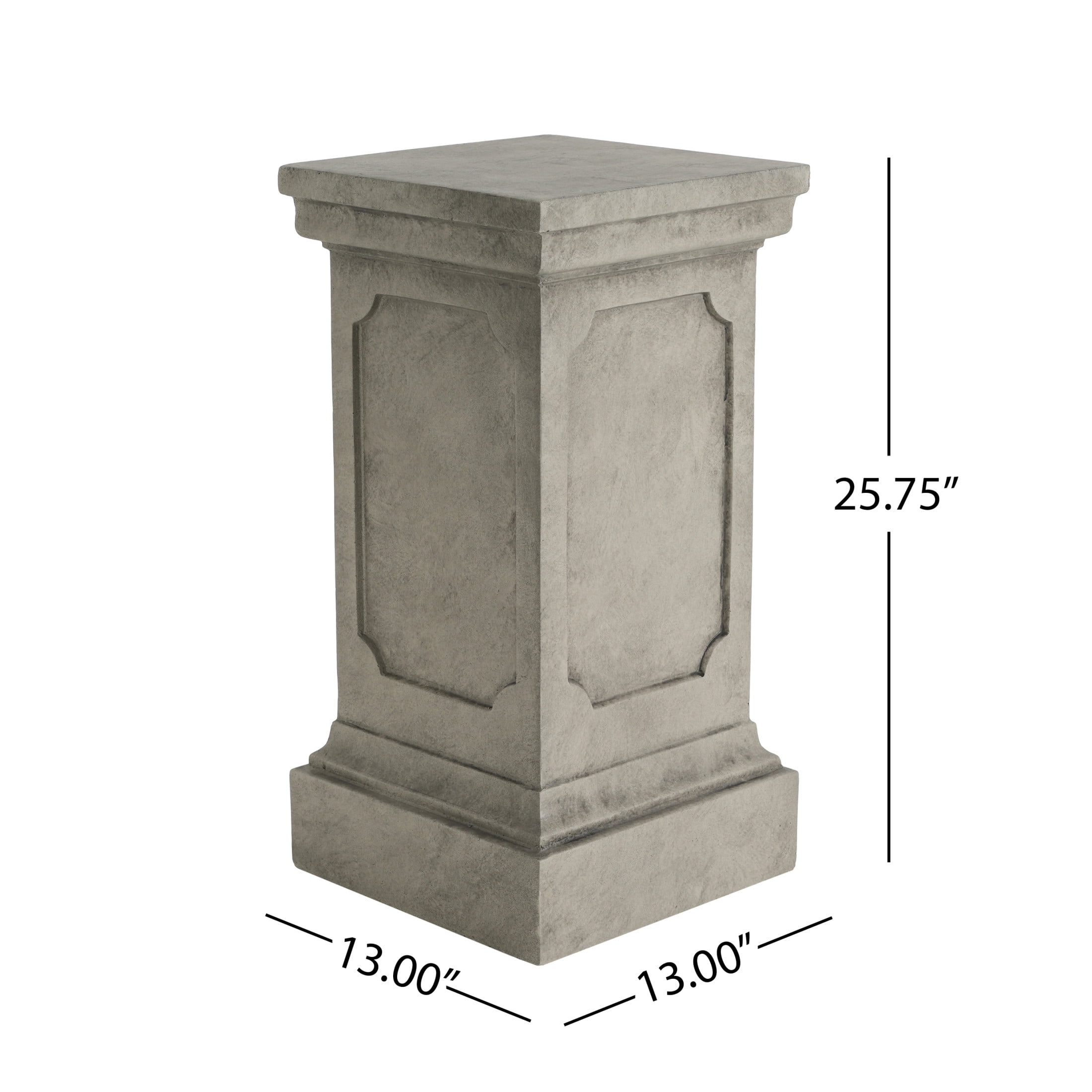 Christopher Knight Home Outdoor Classic Plant Stand with Square Pedestal, Light Gray, Set of 2