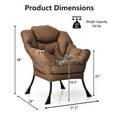 thumbnail image 3 of Costway Modern Polyester Fabric Lazy Chair Single Sofa Chair w/ Side Pocket Brown, 3 of 10