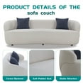 thumbnail image 4 of Kevinplus Curved Sofa with 2 Pillows Modern 3-Seater Back Upholstered Cloud Couch Boucle Couch for Living Room Apartment, 4 of 8