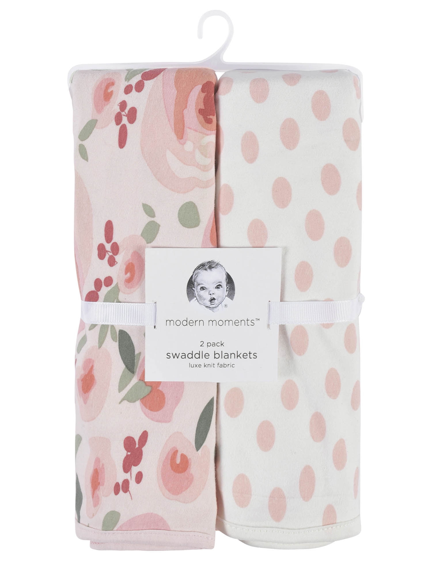 Modern Moments by Gerber Baby & Toddler Girls XL Ultra Soft Swaddle Blankets, 2-Pack, Pink