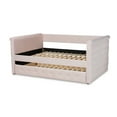 thumbnail image 6 of Baxton Studio Amaya Modern and Contemporary Light Pink Velvet Fabric Upholstered Full Size Daybed with Trundle, 6 of 12