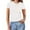 White, variant on ZZwxWA Womens T Shirts Basic Neck Short Sleeve Crop Tops Cute Summer Tops Slim Fit Tees Y2k Clothing 2025