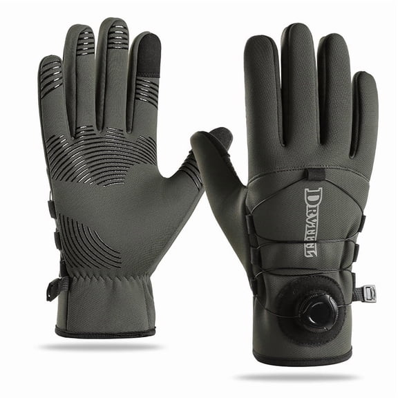 ‌Winter Cycling Gloves for Adults - Long, Thickened,Windproof, Water-Resistant, Grip-Enhanced, Touchscreen Compatible, Protective Sport Knob Design