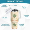 thumbnail image 2 of Yayeee 40oz Stainless Steel Tumbler with Straw and Handle Double-Wall Insulated Travel Water Bottle, Pastel Beige Geometric, 2 of 8